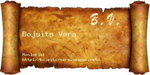 Bojsits Vera névjegykártya